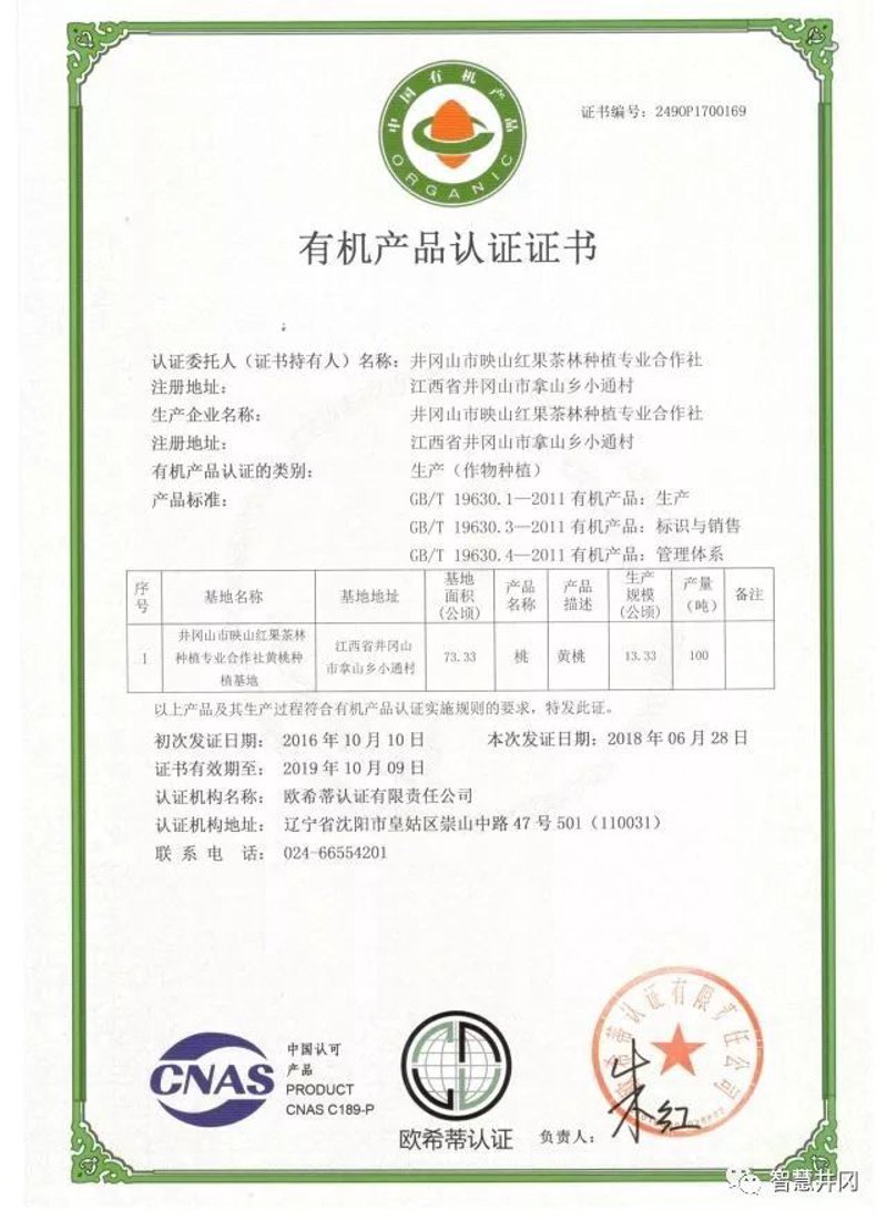 有机水果认证